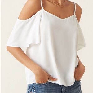 BP white shoulder top